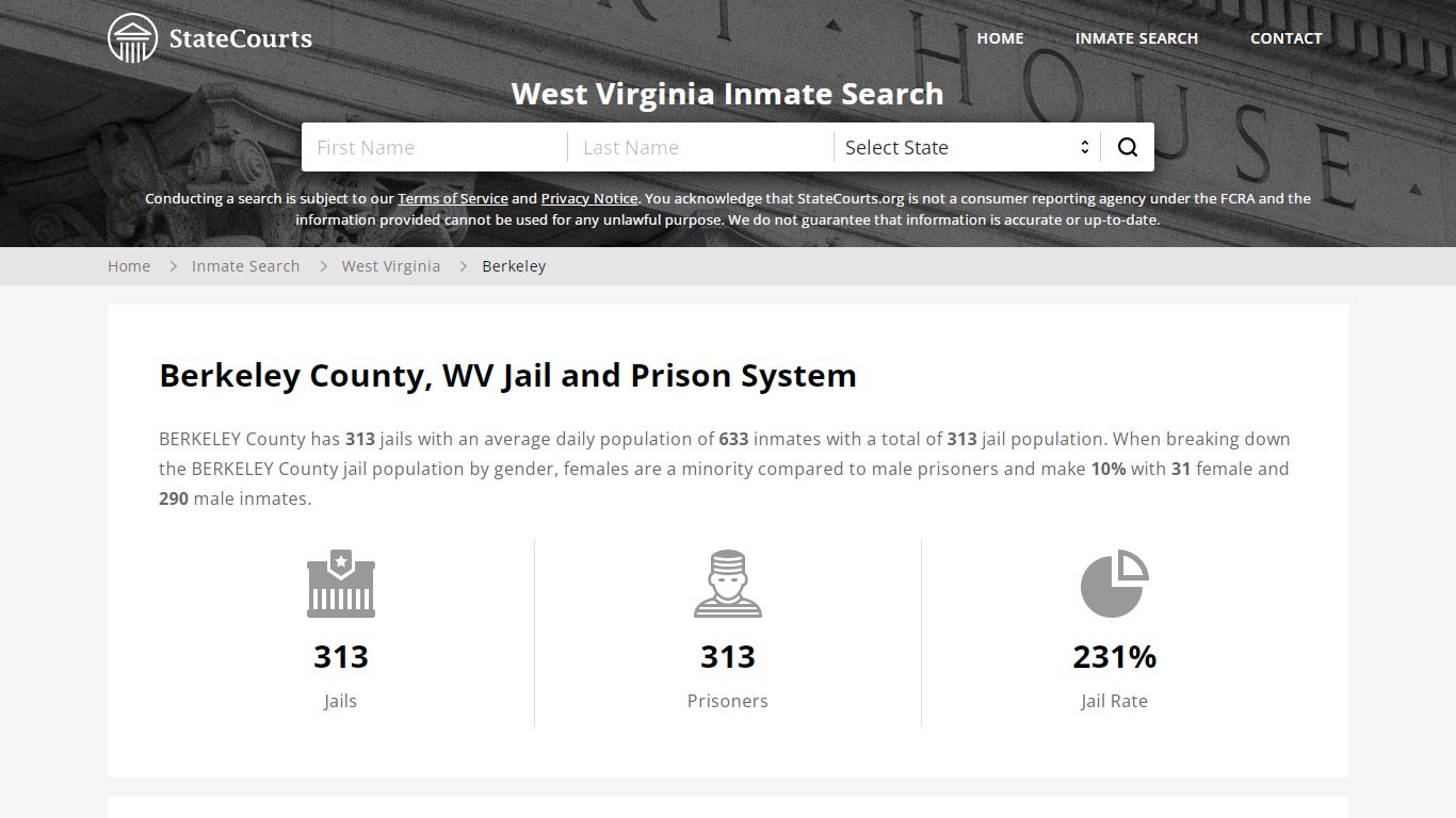Berkeley County, WV Inmate Search - StateCourts